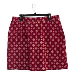 Denim & Co Active Chic Red Patterned Women's Skort Size Large